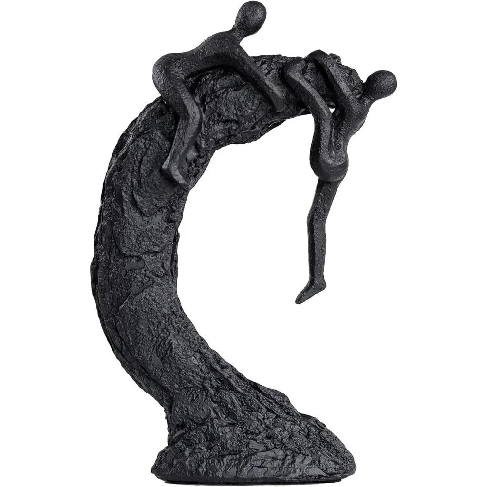 Modern Art Sculpture Office Dynamic Climbing Wall Character Decoration Black
